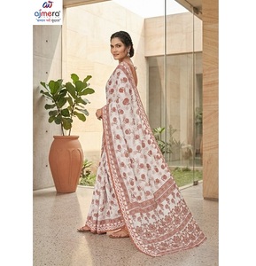 Sari élégant en coton doux traditionnel imprimé à séchage rapide Ajmera, collection ethnique stylée pour femmes, idéal pour les fêtes, toutes saisons - Product Image 3