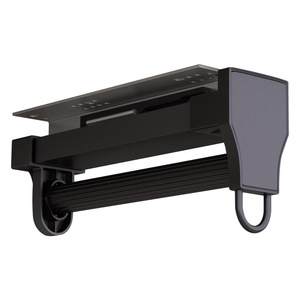 Tringle à vêtements télescopique à double amortisseur, fixation au plafond, en alliage d'aluminium et ABS, amovible, coulissante, pour rangement de garde-robe - Product Image 2