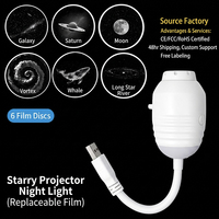 Mini projecteur USB à luminosité réglable par induction, lumière de nuit ciel étoilé, projection LED sur plafond pour chambre à coucher