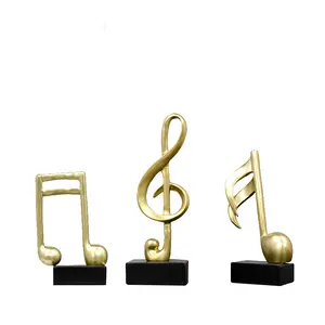 Gouden Muzieknoot Handwerk Home Decoratie Accessoires Groothandel Moderne Figurine Decoratieve Art Beeldje