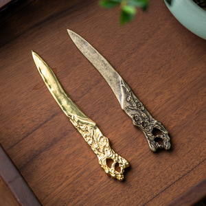 มีดชาทองเหลืองรูปทรงกรวย อุปกรณ์ชงชาทำมือสำหรับพิธีชงชากังฟู - Product Image 3