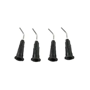 Agulhas de dobra de baioneta de aço plástico para dentes, acessórios para máquinas, dispensador de tubo de agulhas, seringa, agulhas