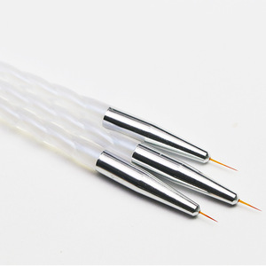 3Pcs Iridescent Spiral Handle Nail Art Liner Brush <b>Set</b> <b>Crimped</b> Ferrule Flower Drawing Gel Painting Pens - Product Image 2