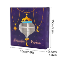Boîte à chocolat traditionnelle arabe à 16 compartiments, lune et étoiles, pour emballage cadeau