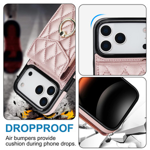 Nueva Funda para iPhone 17, <span class=keywords><strong>de</strong></span> Cuero <span class=keywords><strong>de</strong></span> Lujo, con Bloqueo RFID, Tarjetero, Anillo, Correa <span class=keywords><strong>de</strong></span> Muñeca y Cordón, para iPhone 17 Pro Max - Product Image 2