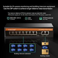 Conmutador PoE Pasivo No Estándar TiNCAM OEM 10/100M de 8 Puertos, 2 Uplinks, 250m VLAN, Conmutador de Alimentación por Ethernet para Cámaras IP