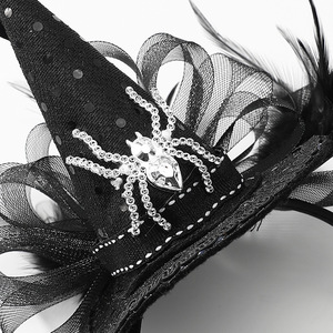 Luolan Halloween Children's Adult Black Witch <strong>Spider</strong> Web Lace Handmade Headband TV Movie <strong>Costumes</strong> <strong>Girls</strong> Boys Wholesale - Product Image 4