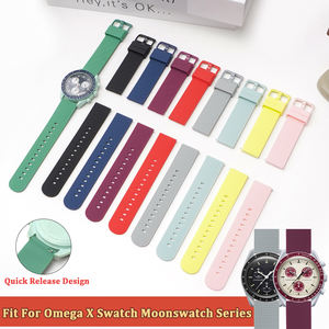 <span class=keywords><strong>Correas</strong></span> de reloj de silicona suave de liberación rápida de 20mm coloridas con logotipo personalizado correa de reloj lunar de goma para reloj Omega X Swatch Moon - Product Image 2