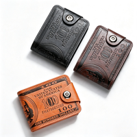 Porte-cartes vintage style affaires en toile PU, pliable pour billets US, avec plusieurs fentes, portefeuille pour permis de conduire, multifonctionnel, court pour homme