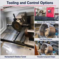 Torno CNC de Cama Inclinada HTC40s con Control FANUC y Husillos Dobles para Fabricación Automotriz, Equipo Médico, Energía, Construcción Naval, etc.