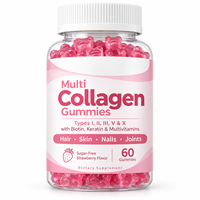 Gummies de collagène hydrolysé multi-vitamines pour la beauté naturelle, blanchiment de la peau, biotine, kératine, multivitamines pour les cheveux, avec logo personnalisé OEM