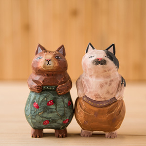 Figura de Gato Tallada en Madera de Tilo, Regalo de Cumpleaños, Adorno para Envío Directo DIY - Product Image 4