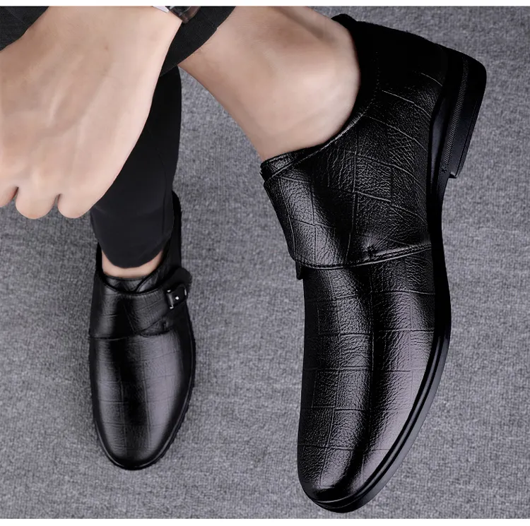 2023 Most Hot Top Quality Real Cowhide Men's Custom Meeting Suit Wedding Leather Shoes Black Dress Shoes