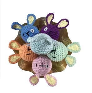 Handmade crochet bambola curare Dipartimento coppia bambola testa di coniglio Pendente a mano knit doll