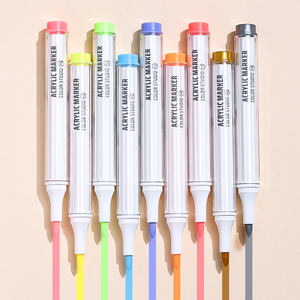 Languo Logo personnalisé Morandi 9 ensemble de stylos marqueurs acryliques à pointe souple multicolore pour le <span class=keywords><strong>dessin</strong></span> et la peinture - Product Image 4