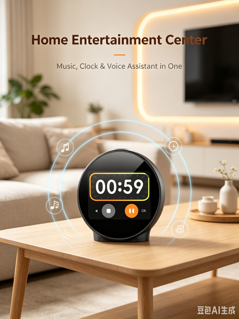 AI Smart Desktop Clock with ChatGPT Voice Assistant Touch Display Alarm Weather Station WiFi Digital Photo Frame Smart Home