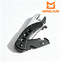 Couteau pliant multifonctionnel EDC pour l'extérieur, lame de scie en acier, clé à molette réglable portable, tournevis, ouvre-bouteille, modèle camping