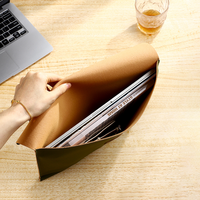 Portadocumentos de Cuero PU, Carpeta Impermeable, Sobre para Documentos, Bolsa de Gran Capacidad