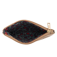 Faux cuir PU ajouré au laser, de luxe, en faux cuir, style rétro, design simple, petite pochette à fermeture éclair, sac de cosmétiques, 10 pièces