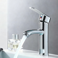 Robinet de lavabo de salle de bain en laiton chaud et froid, poignée unique, un trou, acier inoxydable moderne 304, robinet de lavabo de salle de bain