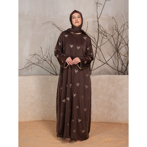 Vêtements pour femmes, best-seller : Abaya brodée, Hijab, Robe musulmane, Kimono, Eid, Manches longues, Coupe ample, Ensemble Abaya arabe de Dubaï - Product Image 1