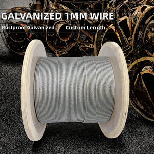 สายเคเบิลเหล็กชุบสังกะสีแบบกำหนดเองได้ 6x7+IWS ขนาด 1 มม. ผลิตตามมาตรฐาน AiSi สามารถเชื่อมและดัดงอได้ มีตัวเลือกความยาว - Product Image 2