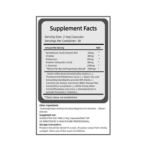 <span class=keywords><strong>Capsules</strong></span> de café vert et de thé vert haute puissance OEM ODM - <span class=keywords><strong>L</strong></span>-<span class=keywords><strong>Carnitine</strong></span> pour la perte de poids - Product Image 3