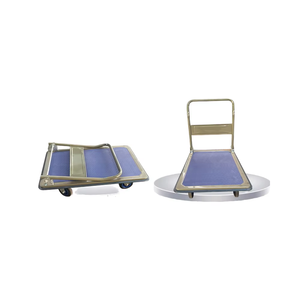 Chariot manuel en métal pliable à 4 roues personnalisable OEM Chariot de transport amovible à lit plat pour usine de fabrication - Product Image 1