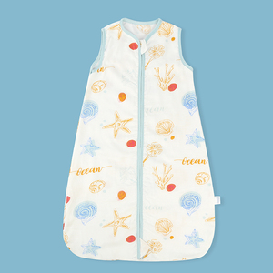Vente en gros 1.5 <span class=keywords><strong>tog</strong></span> sac de couchage pour bébé 100% coton imprimé sans manches fermeture éclair couverture portable pour bébé sacs de couchage pour nouveau-né - Product Image 3