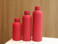 Botella Deportiva con Revestimiento de Goma, Aislada al Vacío, de Acero Inoxidable, Boca Estrecha, 350ml 500ml 750ml, Venta al Por Mayor OEM