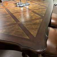 Bois Royal Design Antique Vintage Mobilier Européen Classique Haut de Gamme De Luxe Personnalisable Hôtel Appartement Salle À Manger Table Ensemble