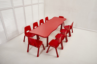 Ensemble table et chaises pliantes en plastique coloré et moderne, écologique, pour enfants, idéal pour la gym