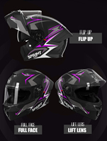 Casque de moto modulaire professionnel DOT, coque ABS, double visière, casque rabattable, couche de tamponnage EPS, haute résistance, casque de rue