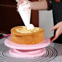 Kunststoff Kuchen Plattenspieler Küche Backwerk zeuge Set Dekoration Zubehör Ständer DIY Form Rotierend Stabil Anti-Rutsch-Runde Kuchen tisch
