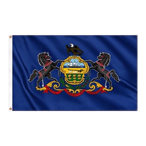Drapeau de l'État du Pennsylvania personnalisé en usine, 3 x 5 pieds, avec œillets en laiton doublement cousus, idéal pour les événements - Product Image 1