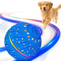ZMaker Nouveau jouet interactif pour chien, balle intelligente qui bouge et rebondit avec des lumières colorées, jouet automatique pour chien