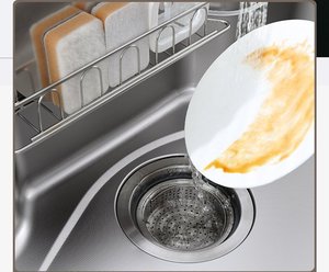 Évier de cuisine multifonctionnel à nid d'abeille gaufré, grande cuve unique, pour usage domestique - Product Image 6