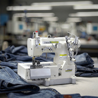 Machine à coudre industrielle plate neuve à moteur métallique pour la fabrication manuelle de points de recouvrement pour jeans, de cols en fer et de passants de ceinture