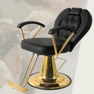 Kisen Ghế Salon Tóc Chất Lượng Cao Bọc Cổ Ghế Tiệm Cắt Tóc Màu Vàng Cho Thợ Làm Tóc