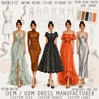 Robe de Soirée de Luxe Personnalisée pour Femme, Robe de Bal sur Mesure en Satin et Mousseline à Pois, Fabrication OEM Marque Privée Haut de Gamme