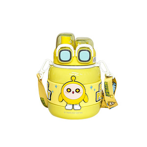 Bouteille d'eau isotherme Egg Party Kids, grande forme de gourde, avec paille et ouverture pour boire directement, pour enfants de 4 ans et plus, été 2024 - Product Image 2