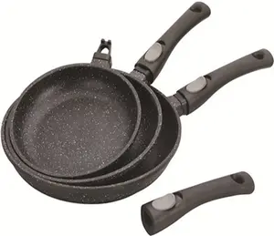 Hot sales detachable handle die casting aluminum fry pan removable handle frying pan