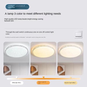 โคมไฟเพดาน LED สำหรับห้องนอนใหญ่ของนักออกแบบสมัยใหม่ไฟกลมสำหรับทางเดิน AC85-265V โรงแรมสไตล์นอร์ดิกพร้อมฐานโลหะ - Product Image 4