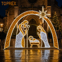 Arche de crèche LED TOPREX, décoration de Noël, Sainte Famille, Marie, Joseph, Jésus, motif de la naissance, lumière, grande taille, extérieur, usage commercial