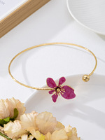 Collier ras du cou vintage en fer doré à motif floral, chaîne en bambou, pour femme, luxe léger, cadeau, modèle N01173, best-seller transfrontalier