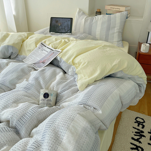 Simple Style Like Washed Gradient Colour Jacquard Waffle Polyester <strong>Bedding</strong> <strong>Set</strong> - Product Image 2