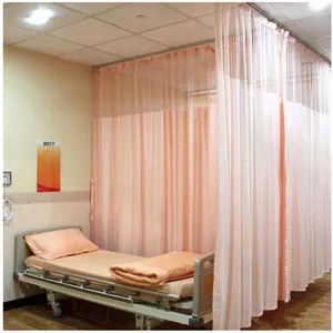 Partition privacy cubicle divide curtains medical flame restaurant polyester hospital curtain fabric with mesh