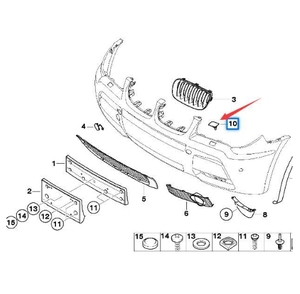 61673416175 per BMW <span class=keywords><strong>X3</strong></span> <span class=keywords><strong>E83</strong></span> tappo sprinkler della barra anteriore sinistra - Product Image 4