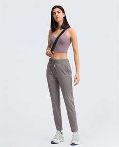 Pantalon de yoga confortable pour femmes, taille plus, nouveau style, avec poches, séchage rapide, cordon de serrage, pantalon de yoga ample en nylon - Product Image 5