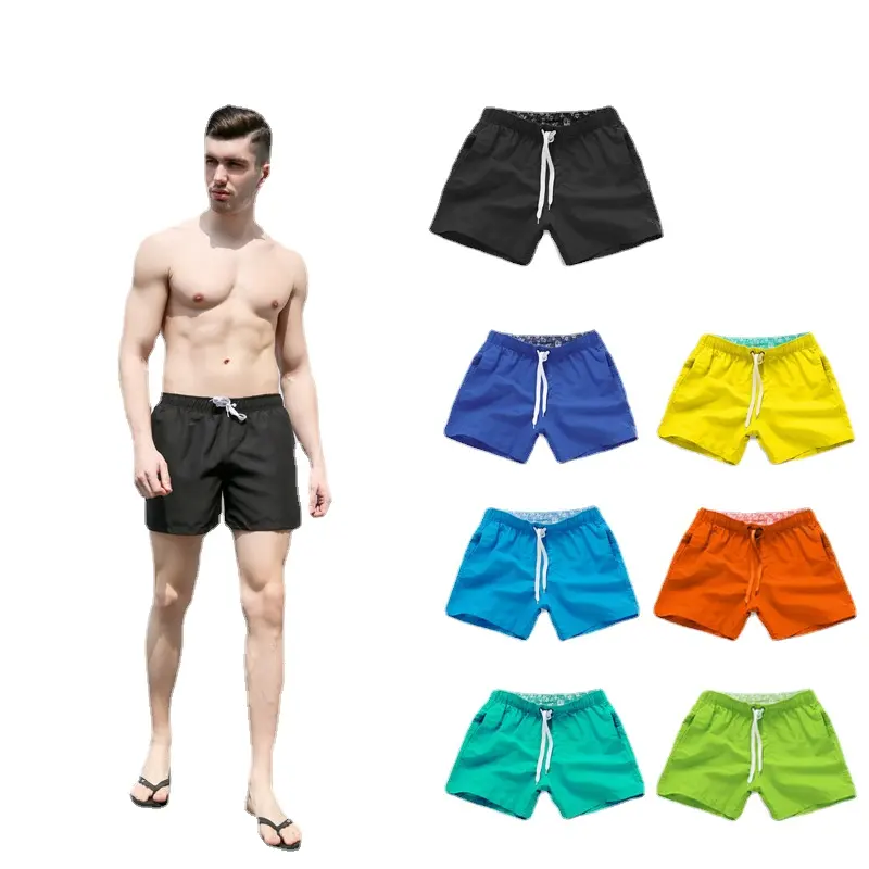 Hızlı kuru plaj kıyafeti yüzme şortu yüzmek mayo 2022 özel Logo erkekler yaz erkekler için katı mayo yetişkinler Spandex/polyester